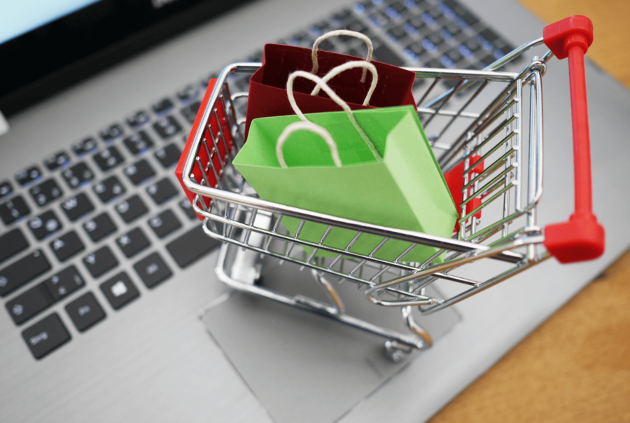 lån lille indkøbskurv på computer