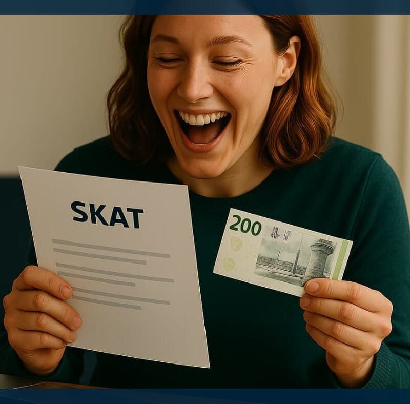 Penge tilbage i skat glas kvinde med 200 kr.