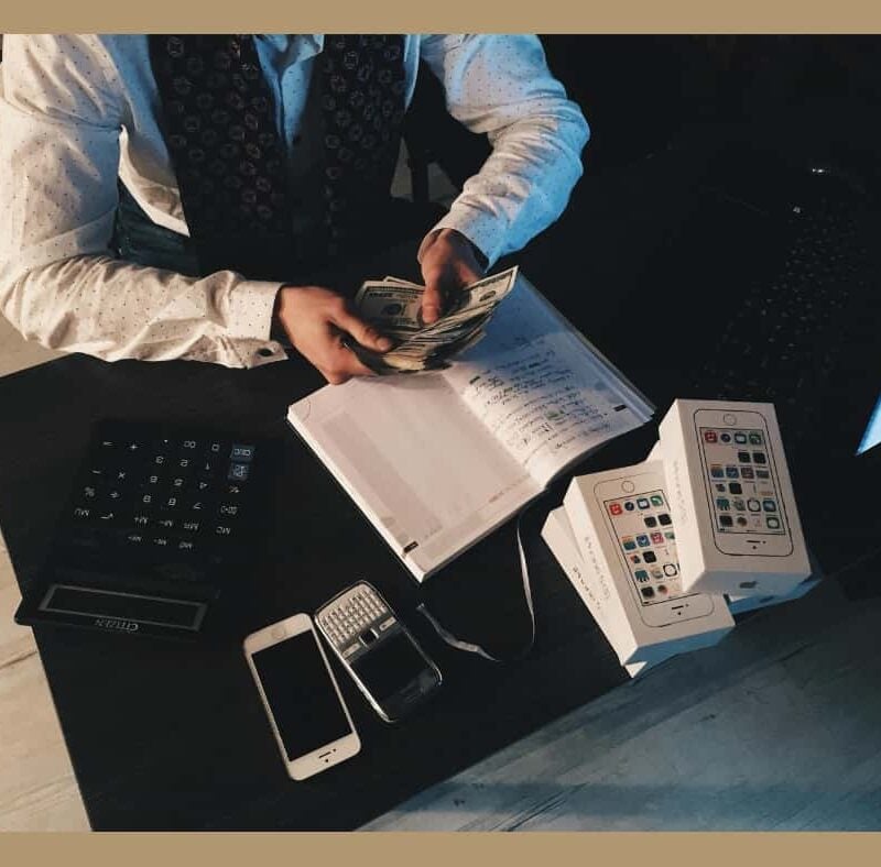 Erhvervslån skrivebord penge med ramme